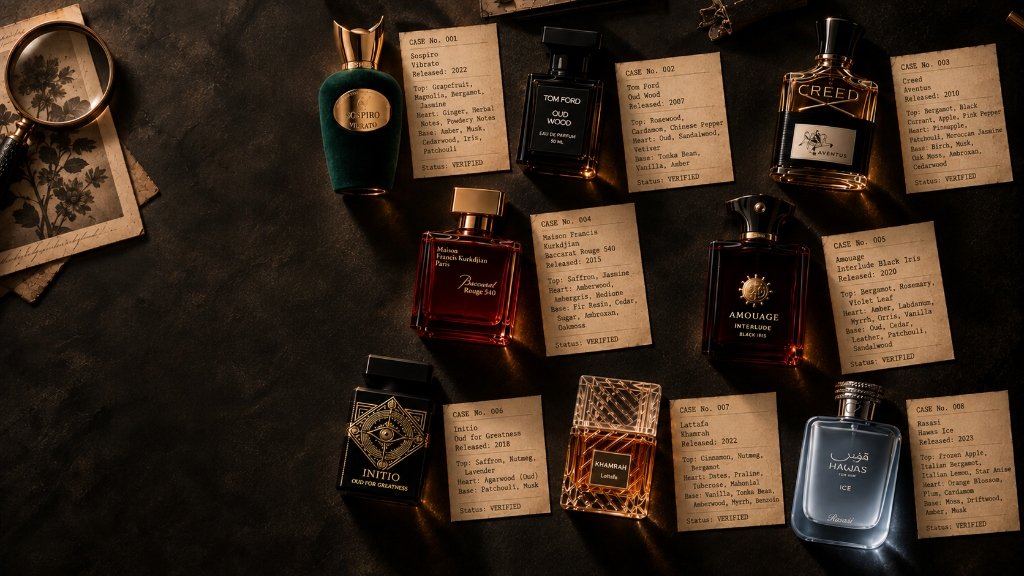Scented Mile perfume collection archive evidence display